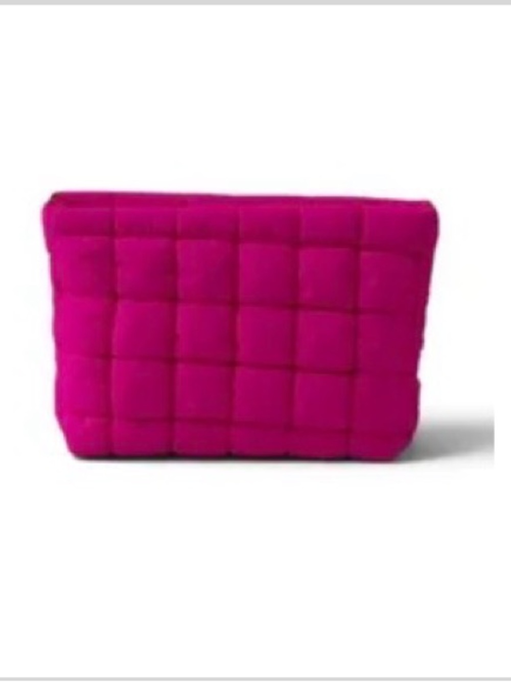 Quilted Hot Pink Puffer Cosmetic Pouch